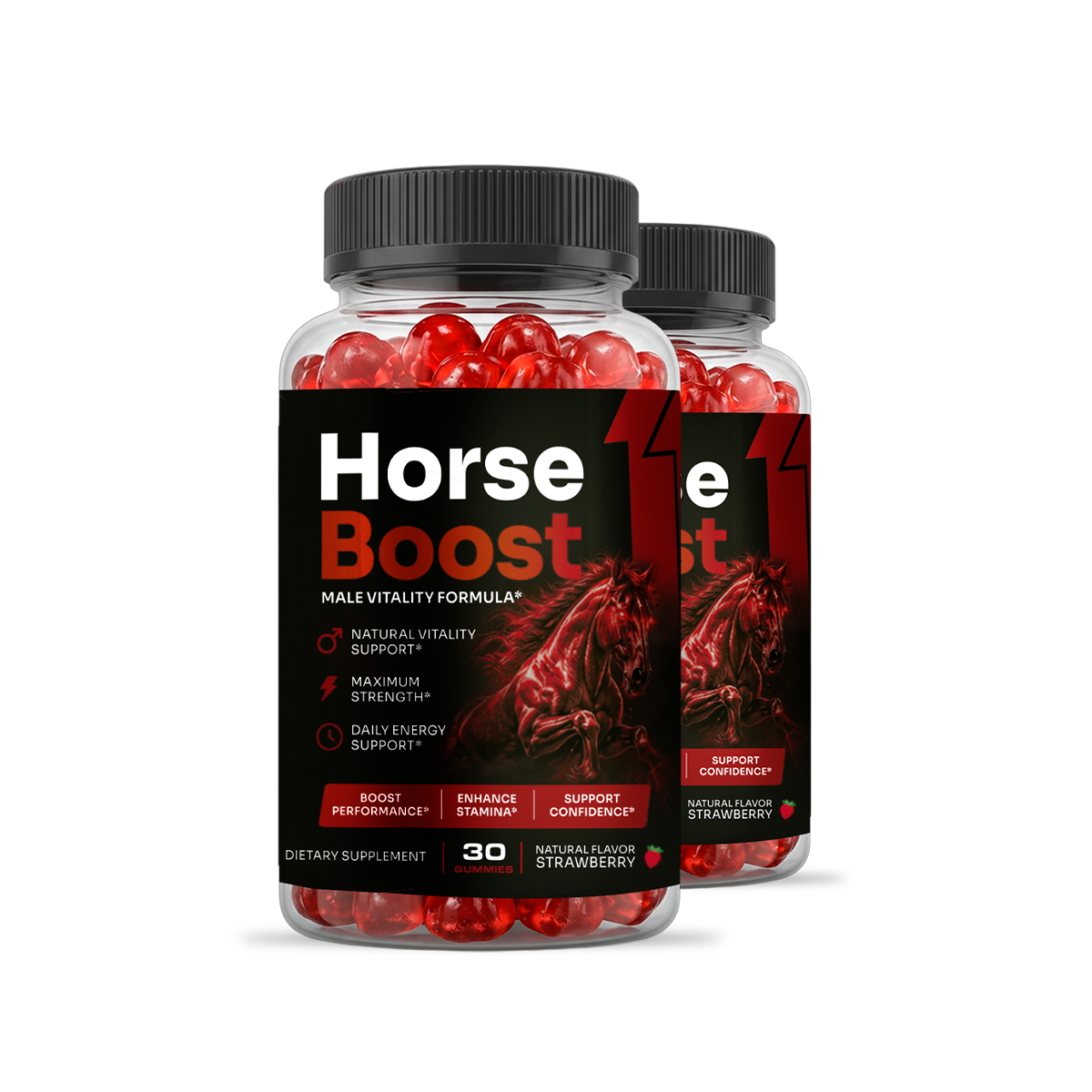 Horse Boost male vitality gummies two-bottle pack